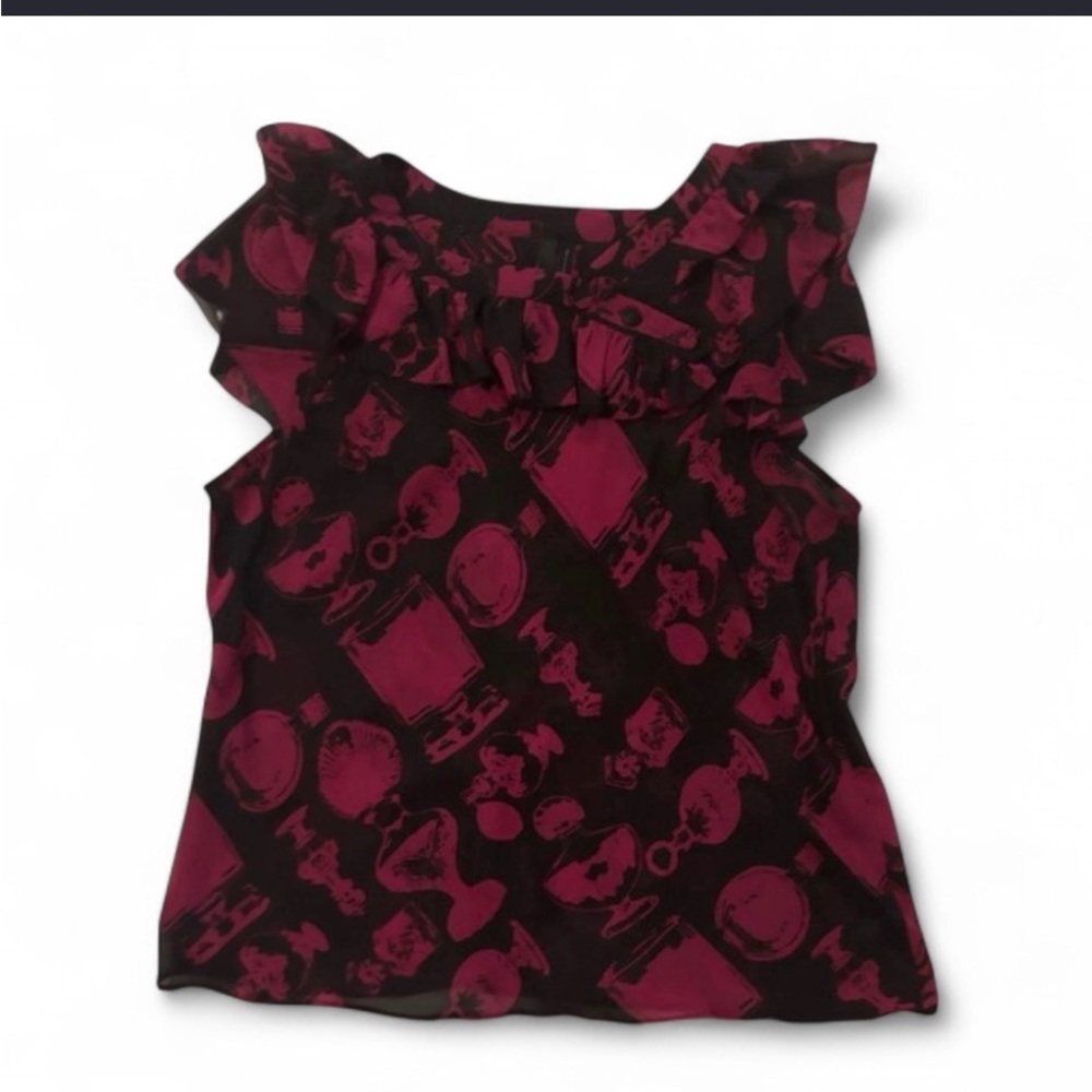 Pink and Black Ruffle Blouse